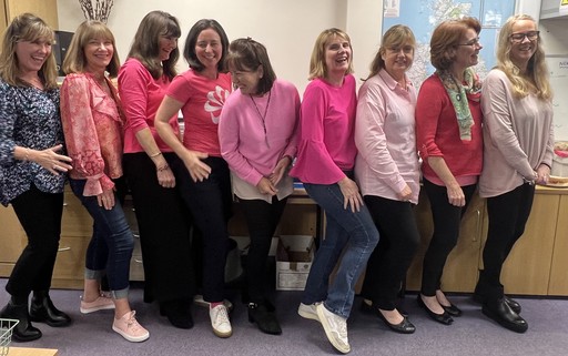 Consultus Team Members sporting their best pink outfits to raise money for Breast Cancer Now