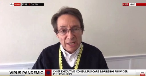 Peter Seldon, CEO of Consultus Care and Nursing, being interviewed about the effects of the Covid-19 Pandemic on Sky News